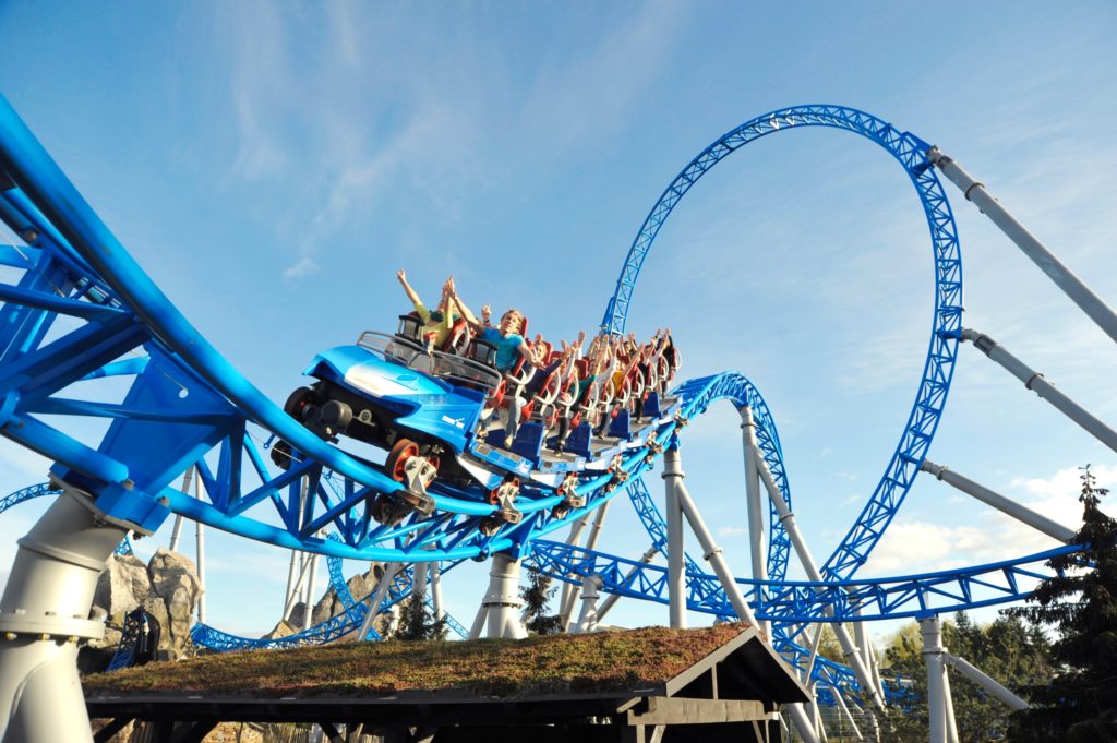 „blue fire Megacoaster powered by GAZPROM“