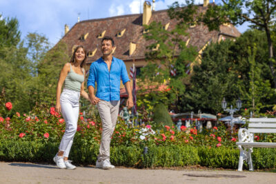 Le jardin du château Balthasar qu'on oublierait presque être dans un parc d'attractions !